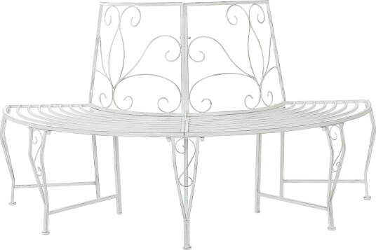 vidaXL Trebens 4 seter 160 x 80 x 89 cm steel Antikk hvit halvrund