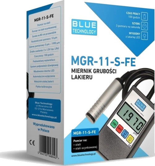 Blue Technology Mėlyna Technology Dažų Storio Matuoklis Mgr 11 S Fe Blue Technology Mėlyna Technology Dažų Storio Matuoklis Mgr 11 S Fe