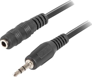 Lanberg Lydforlengelseskabel Mini Phone Stereo 3.5 Mm Hann Til Mini Phone Stereo 3.5 Mm Hunn 5 M Svart