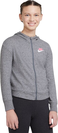 Nike Sportswear Full Zip Hettegenser Barn Grå 128 - 137