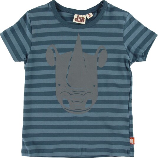 DYR T skjorte Growl Dark Ocean/Grey Steel m. Neshorn DYR 3 år (98) T skjorte Blå Grå