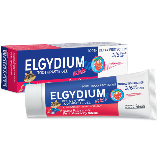 Naturlig tannkremgel for barn ELGYDIUM Strawberry 3 6 år 50 ml.