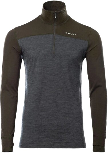 Aclima Men's LightWool 180 Polo with Zip Tarmac/Marengo S, Tarmac / Marengo