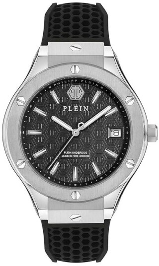 Philipp Plein Herreklokke PWUFA0125 Underdog Sort/Gummi Ø44 mm Philipp Plein Herreklokke PWUFA0125 Underdog Sort/Gummi Ø44 mm