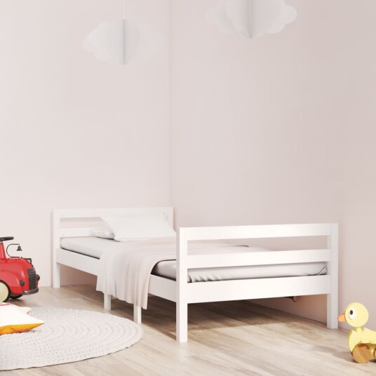 vidaXL Sengeramme hvit 75x190 cm heltre furu