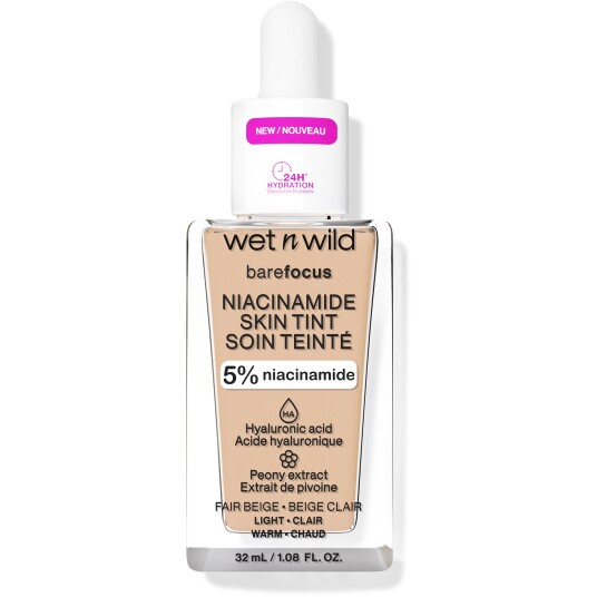 Wet n Wild Niacinamide Skin Tint 32ml Beige - Lett Foundation for Frisk Glød Wet n Wild Niacinamide Skin Tint 32ml Beige - Lett Foundation for Frisk Glød