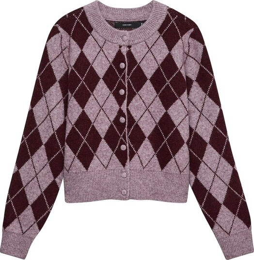 Vero Moda   Kardigan Vmhalo Ls O Neck Argyle Cardigan Bo   Rosa