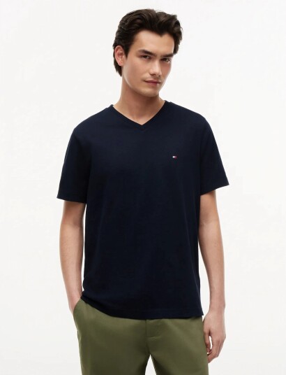 Tommy Hilfiger Essential V Neck Tee Navy XXL