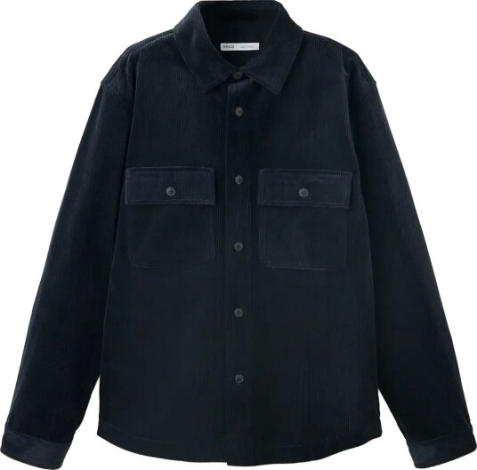 Mango Corduroy Overshirt With Pockets NAVY L