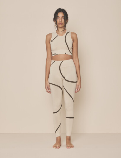 Moonchild Yoga Wear Loud Logo Legging - Cream - M Moonchild Yoga Wear Loud Logo Legging - Cream - M