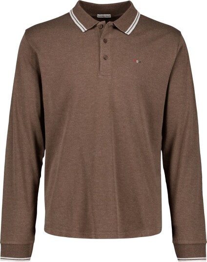 Bison Cashmere Touch Polo L/S BROWN MEL S Bison Cashmere Touch Polo L/S BROWN MEL S