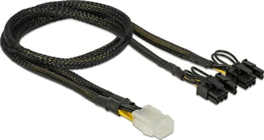 DeLOCK intern strømkabel 6-pin hunn til 2x 8-pin hann 30 cm