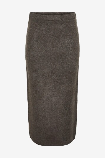 Pieces Skjørt pcNuna MW Ankel Slit Knit Skirt Brun