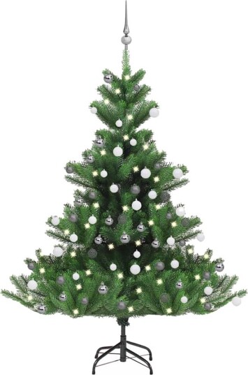 vidaXL Nordmann kunstig juletre med LED og kulesett gran grønn 150 cm vidaXL Nordmann kunstig juletre med LED og kulesett gran grønn 150 cm
