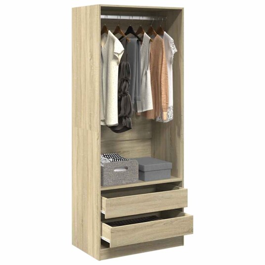 Garderobe sonoma eik 80x50x200 cm konstruert tre