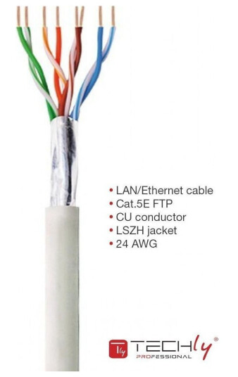Techly Itp-C5f-305-Ris 305 M Cat5e F/Utp (Ftp) Grå