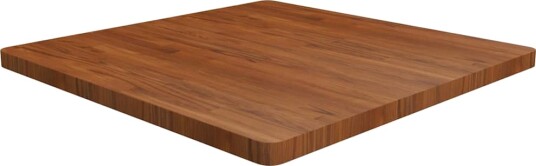 Firkantet bordplate mørkebrun 90x90x4 cm behandlet heltre eik 343079