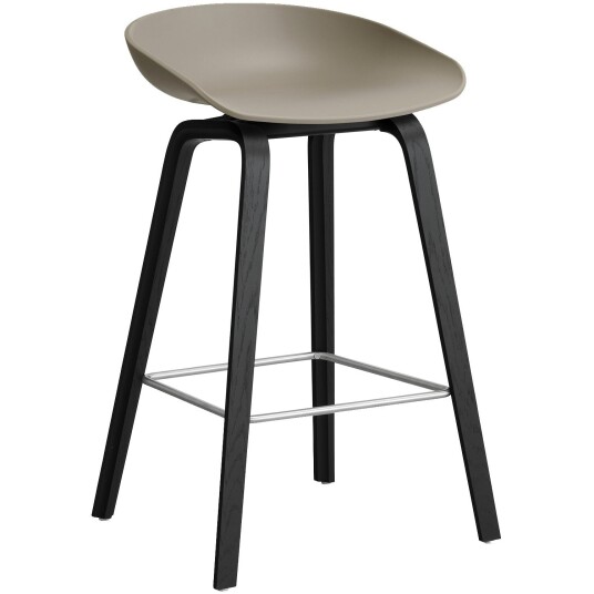 Hay AAS 32 2.0 Barstol 65 cm Svartlakkert Eik / Khaki