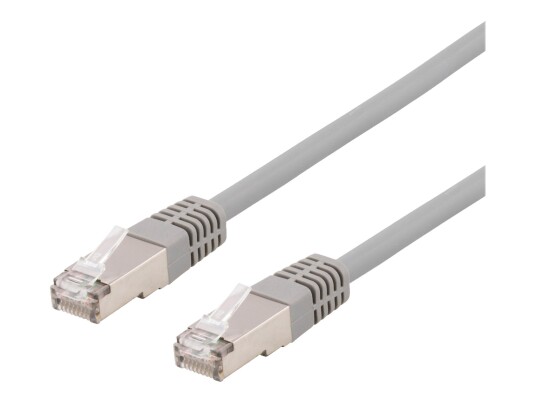 Deltaco Cat6A U/FTP koblingskabel 15 m grå - RJ-45 til RJ-45, halogenfri