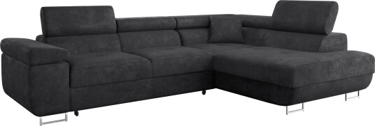 Gabina 4 seters sovesofa med sjeselong   svart