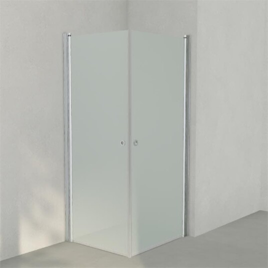INR Iconic Nordic Rooms Dusjhjørne Linc Angel Original, Frostet/stripe Glass Matt Aluminium / 80x90cm Frostet