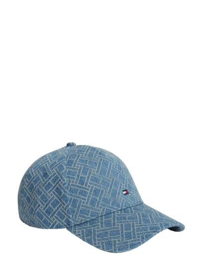 Tommy Hilfiger Th Flag Monogram Denim Cap Blue ONE SIZE