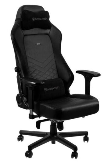 Noblechairs Hero - Stol - Ergonomisk - Armlener - T-Formet - Tipping - Roterende - Polyuretanlær Stålramme - Svart Noblechairs Hero - Stol - Ergonomisk - Armlener - T-Formet - Tipping - Roterende - Polyuretanlær Stålramme - Svart