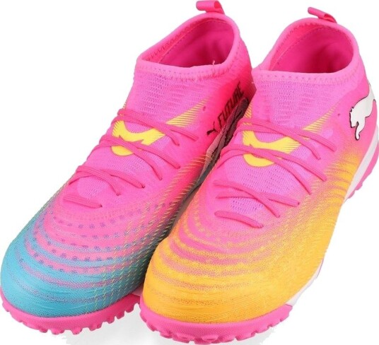 PUMA Future 9 Match Mid + TT Showtime   Poison Pink/Solstrøm/Bright Aqua/PUMA White Barn   Turf (TF) størrelse 37½