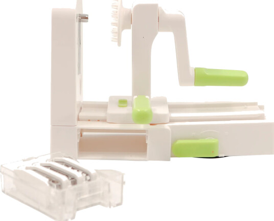 IMK InMyKitchen Spiralizer grønnsaksskjærer Sammenleggbar 4 blad Hvit grønn IMK InMyKitchen Spiralizer grønnsaksskjærer Sammenleggbar 4 blad Hvit grønn