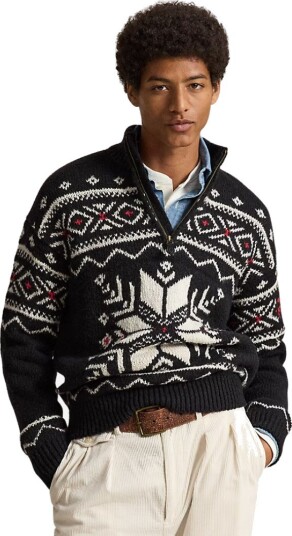 Ralph Lauren Sweater half zip XL sort herre