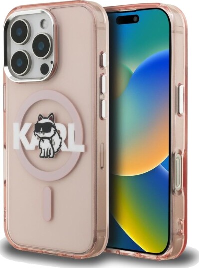 Karl Lagerfeld Choupette MagSafe Mobildeksel til iPhone 16 Pro - Rosa Karl Lagerfeld Choupette MagSafe Mobildeksel til iPhone 16 Pro - Rosa
