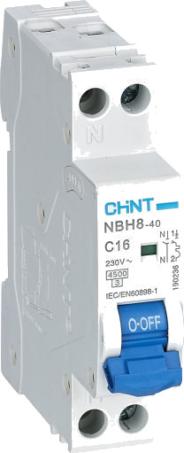 Chint Automatsikring MCB Chint NBH8-40H, C 10A 1P+N, 6kA, 1-modul