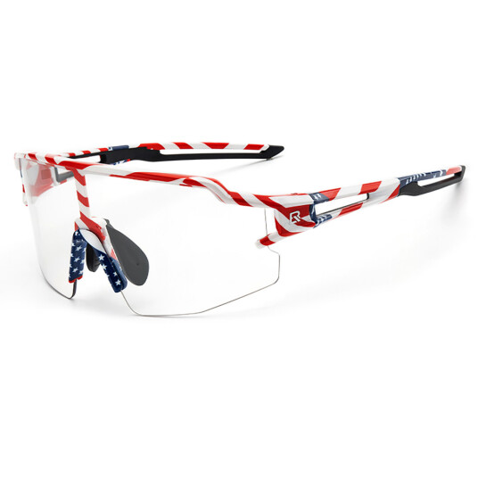 Rockbros Fotokromatiske Sykkelbriller med UV-beskyttelse - USA-m??nster