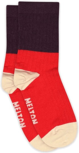 Melton Block Colour Socks POINSETTIA 31/34