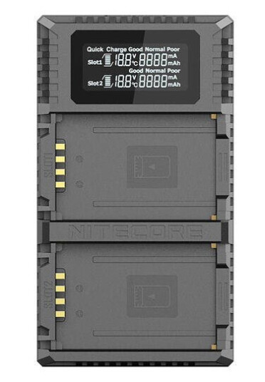 Nitecore ULM10 PRO Dobbel lader for Leica BP-SCL5 batterier