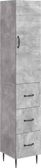 vidaXL Skapsett 2 pcs Betonggrå 33 x 34,5 x 90 cm Konstruert tre