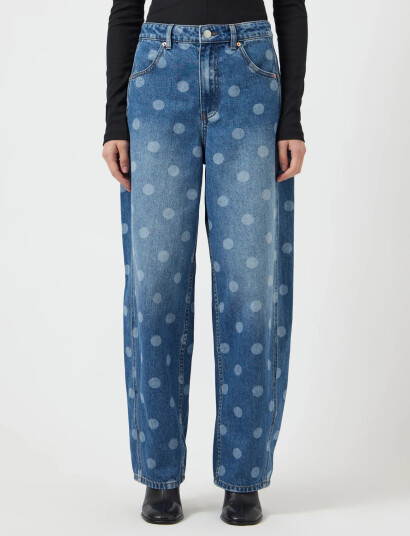 YAS Yaslua Hw Barrel Ankle Jeans - Ex - Blue - 28 x 32