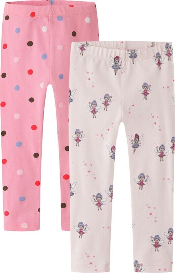Name It Leggings NmfNisala 2 pack Begonia Rosa/V.Regndråpe Name It 1 år (80) Leggings Hvit