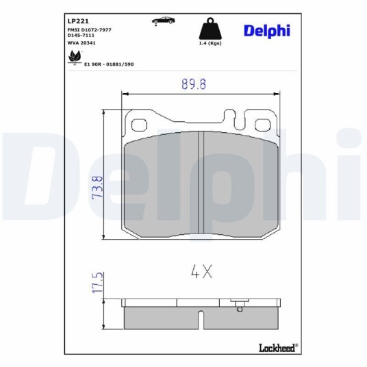 Bremseklosser DELPHI LP221