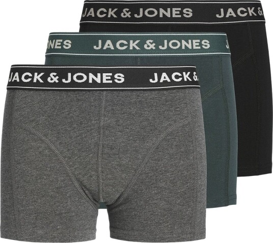 Jack & Jones Junior 3-pk Boxershorts i Mørk Grå Melange til Barn 128
