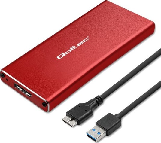 Qoltec SSD kabinett M.2 SATA NGFF USB 3.0 2TB Rød Qoltec SSD kabinett M.2 SATA NGFF USB 3.0 2TB Rød