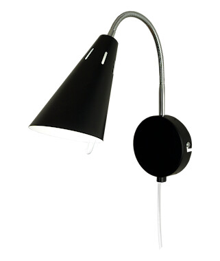 Aneta Lighting Eva Vegglampe IP20 Svart/Krom 1553932-01-0 1553945-02-0