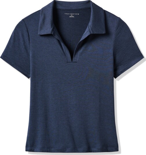 Travis Mathew Skyloft Light Ss Polo Golf pologenser dame Heather Navy Blazer Medium