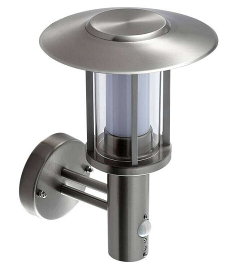 Lindby Gregory LED-vegglampe, rustfritt stål, sensor