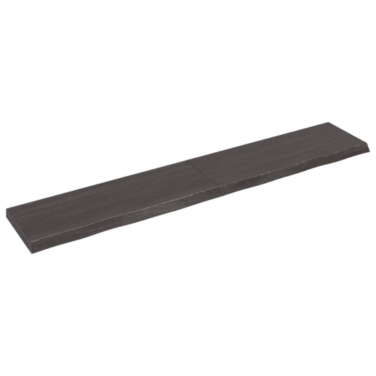 vidaXL Vegghylle m?rkegr? 220x40x6 cm behandlet heltre eik