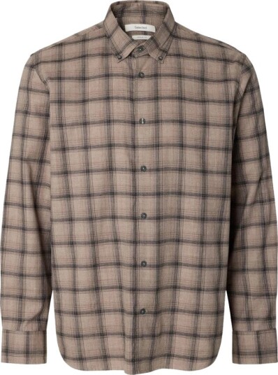 Selected Slmregcole Jay Melange Ls Shirt Noos   Beige   XXL