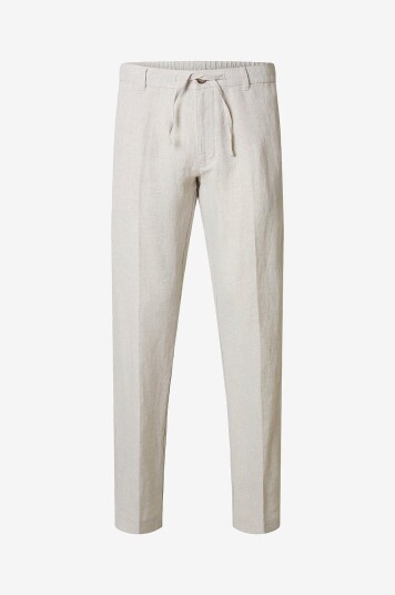 Selected HOMME   Linbukser Slh196 Straight Leroy Sun Pant   Grå