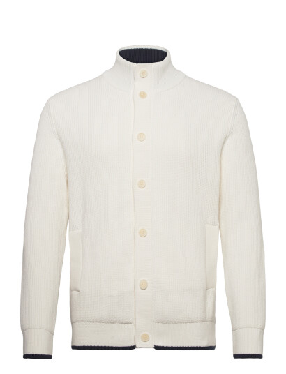 GANT Cotton Rib Buttoned Cardigan Cream L GANT Cotton Rib Buttoned Cardigan Cream L
