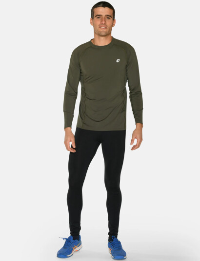 ZEBDIA Men L/S Baselayer - Khaki green - XXL