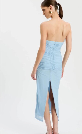 Bardot Julane Mesh Midi Dress   Blue   S